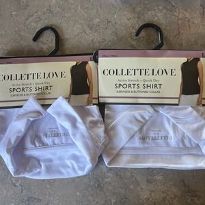 (2) Collette Love Active Stretch Quick Dry Sports Shirt Sleeveless Large